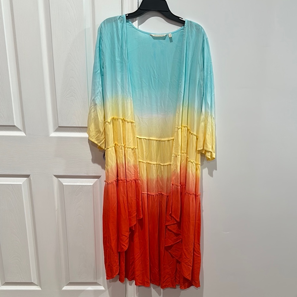 Soft Surroundings Calorosa Tie Dye Topper Duster Cover Up Cardigan Size M - Picture 4 of 14